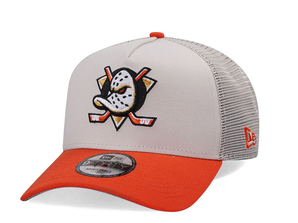 New Era Anaheim Ducks Prime Two Tone Trucker Edition 9Forty A Frame Snapback Cap