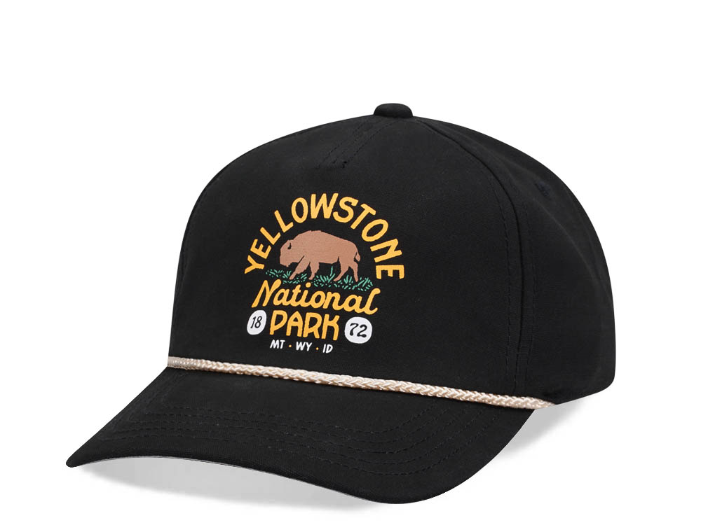 American Needle Yellowstone National Park Canvas Black Snapback Cap