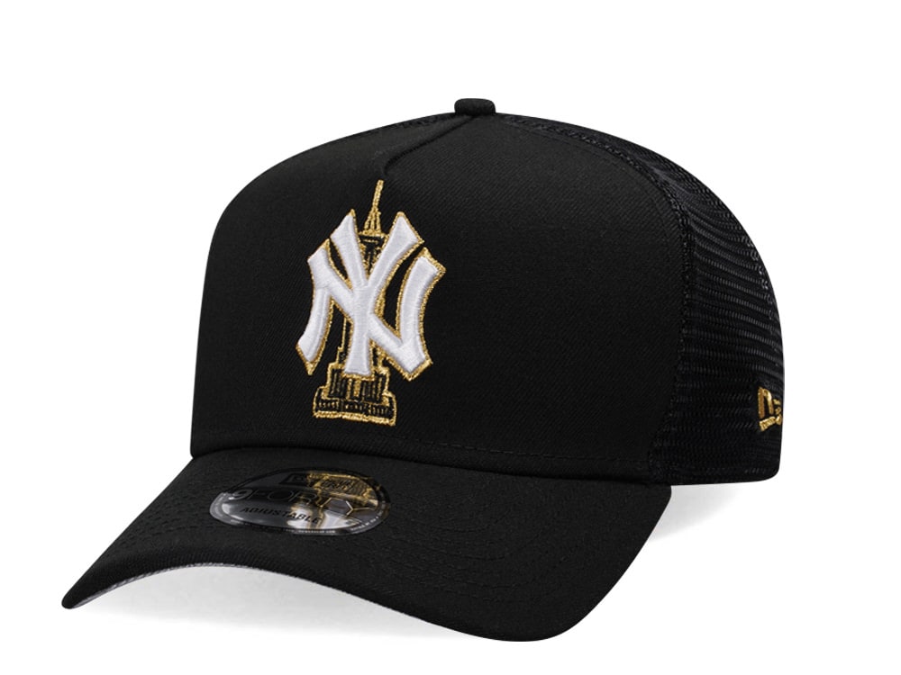 New Era New York Yankees Classic Black Trucker A Frame 9Forty Snapback Cap