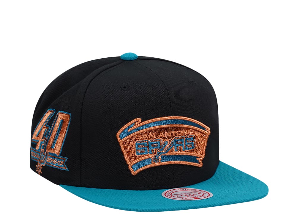 Mitchell & Ness San Antonio Spurs 40th Anniversary Make Cents Black Two Tone Hardwood Classic Snapback Cap