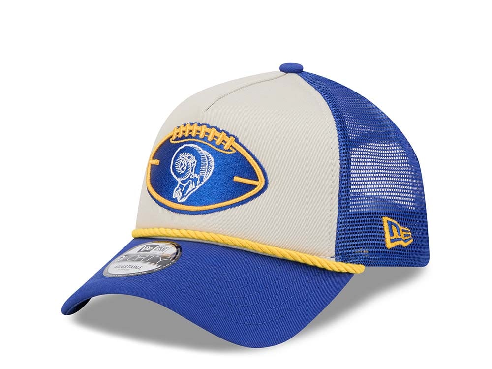 New Era Los Angeles Rams Sideline 2024 9Forty A Frame Trucker Snapback Cap