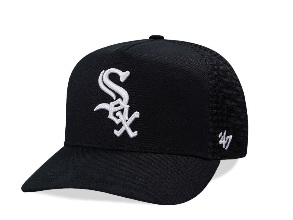 47Brand Chicago White Sox Black Hitch Trucker Snapback Cap