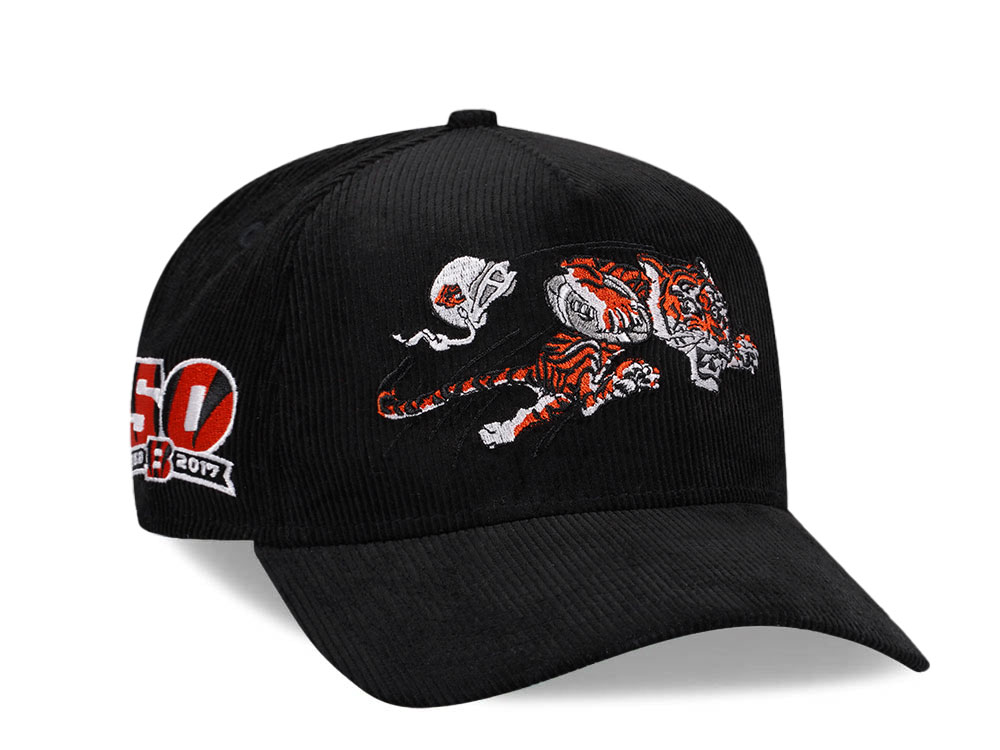 New Era Cincinnati Bengals 50th Anniversary Black Corduroy Edition 9Forty A Frame Snapback Cap