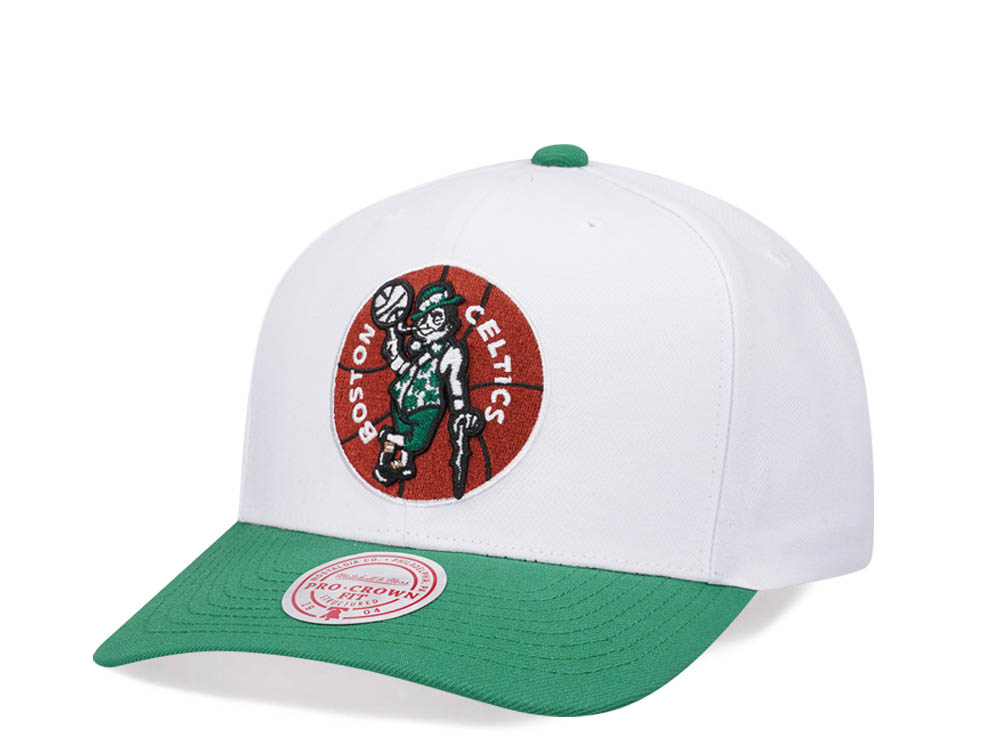 Mitchell & Ness Boston Celtics Team Two Tone 2.0 Pro White Snapback Cap