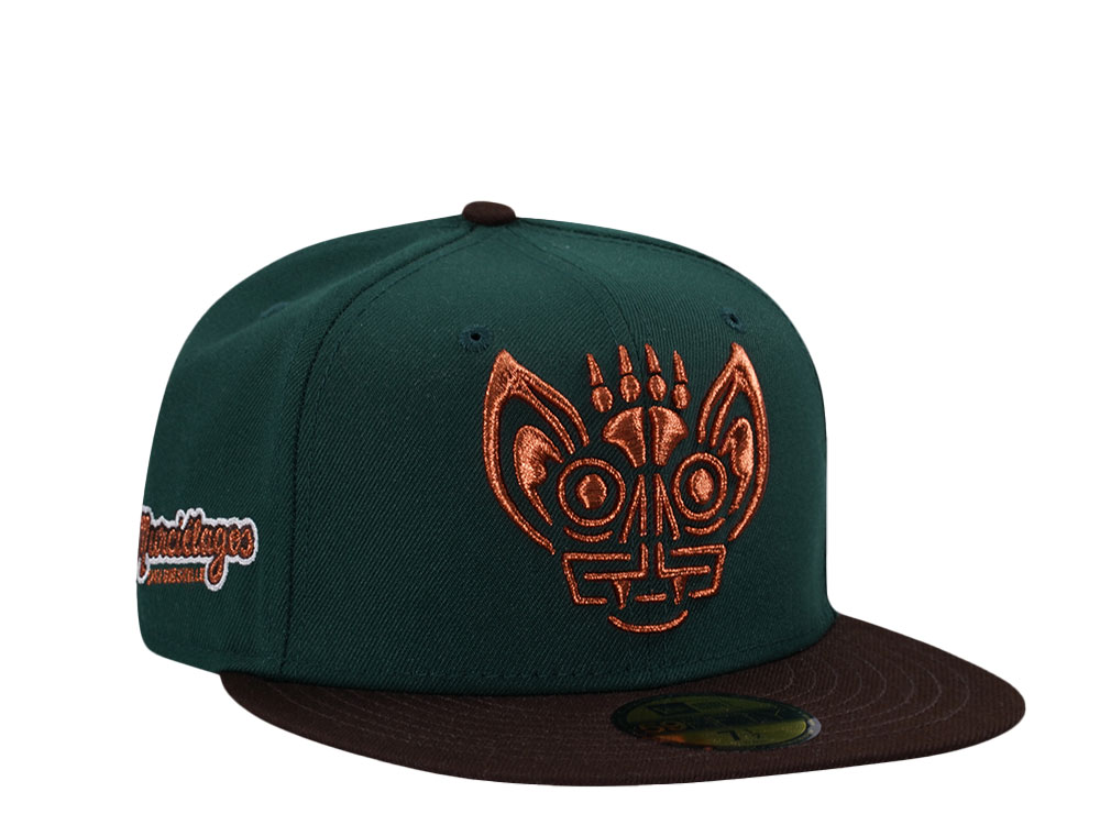 New Era Louisville Murcielagos Horror Pack Dark Green Copper Edition 59Fifty Fitted Cap