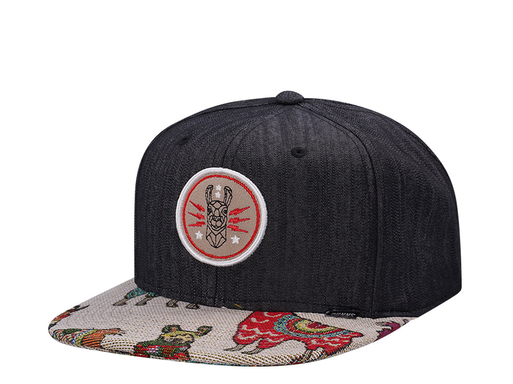 Djinns Lama Linen Black Snapback Cap