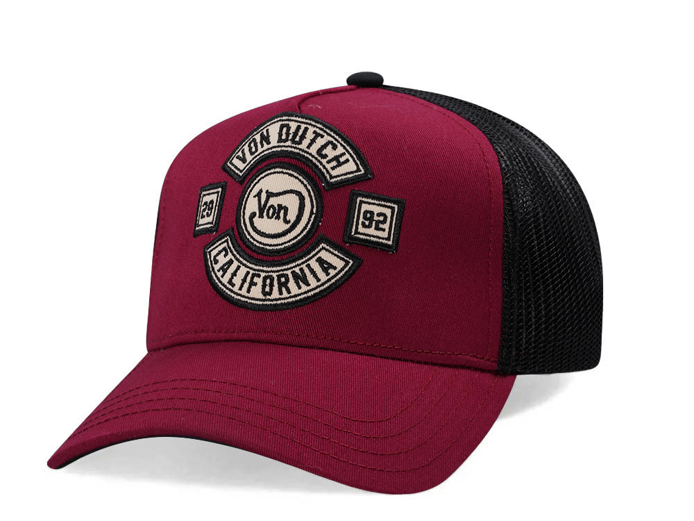 Von Dutch Burgundy Trucker Edition Snapback Cap