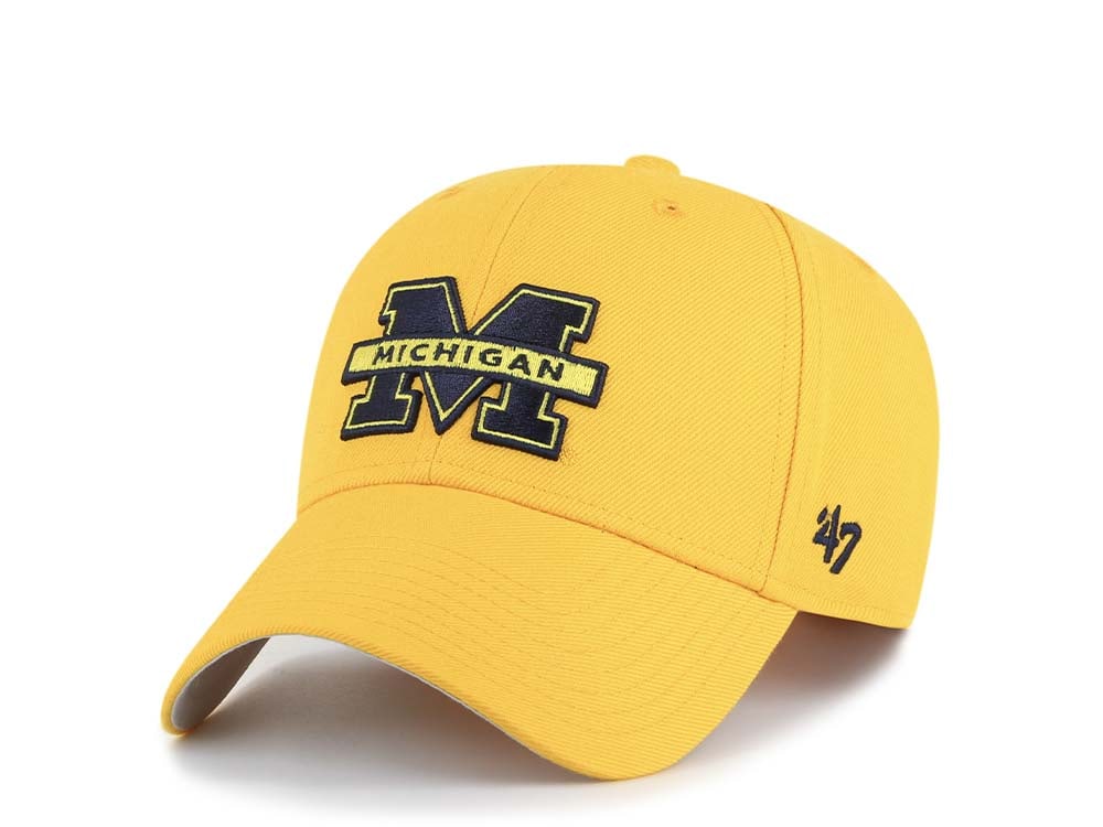 47Brand Michigan Wolverines Gold Wool MVP Strapback Cap