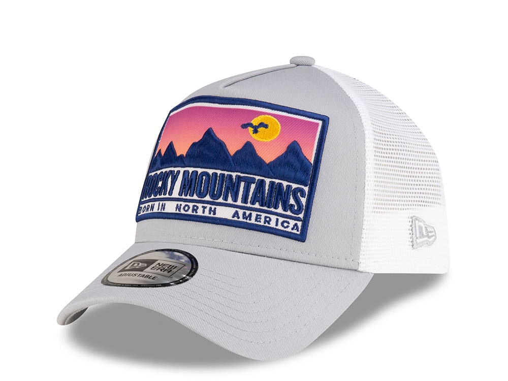 New Era Rocky Mountains Patch Gray 9Forty A Frame Trucker Snapback Cap