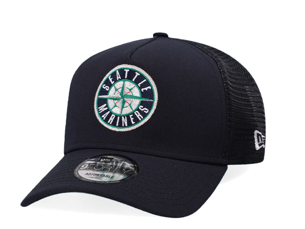 New Era Seattle Mariners Navy Trucker A Frame 9Forty Snapback Cap