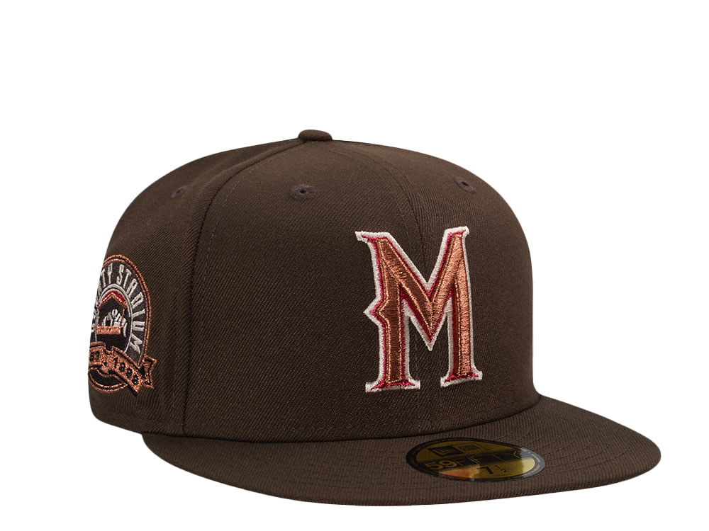 New Era Milwaukee Brewers County Stadium Coffee Copper Edition 59Fifty Fitted Cap