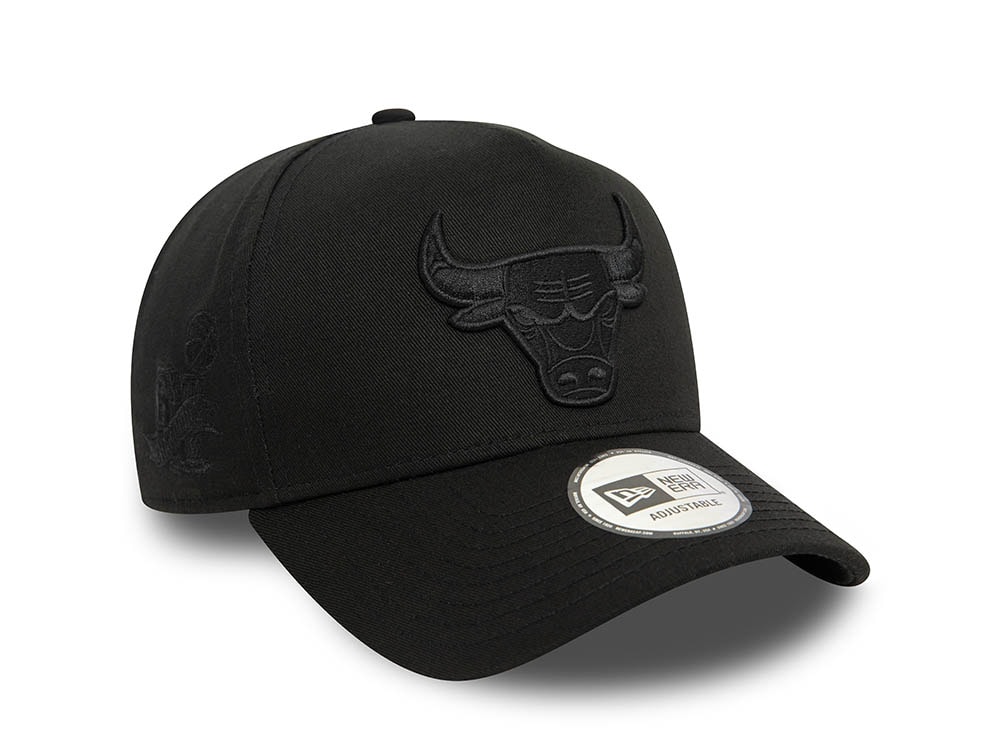 New Era Chicago Bulls Monochrome Black A Frame Snapback Cap