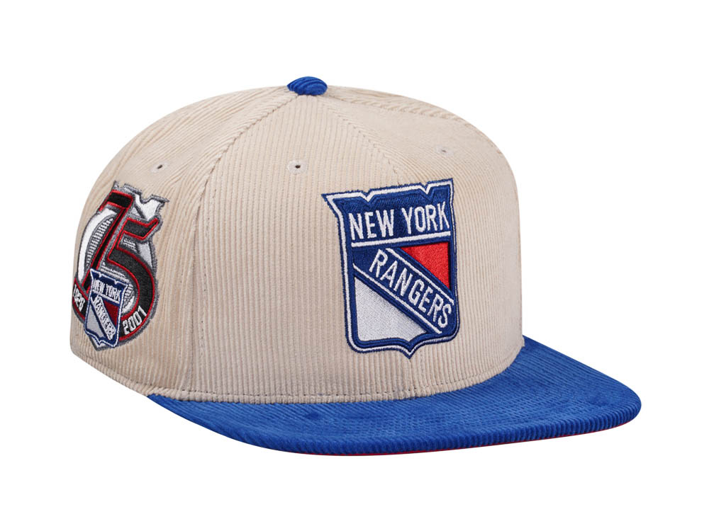 Mitchell & Ness New York Rangers 75th Anniversary Two Tone Vintage Cord Edition Dynasty Fitted Cap