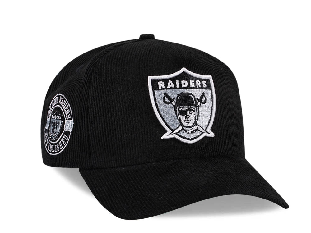 New Era Oakland Raiders Established 1960 Black Corduroy Edition 9Forty A Frame Snapback Cap