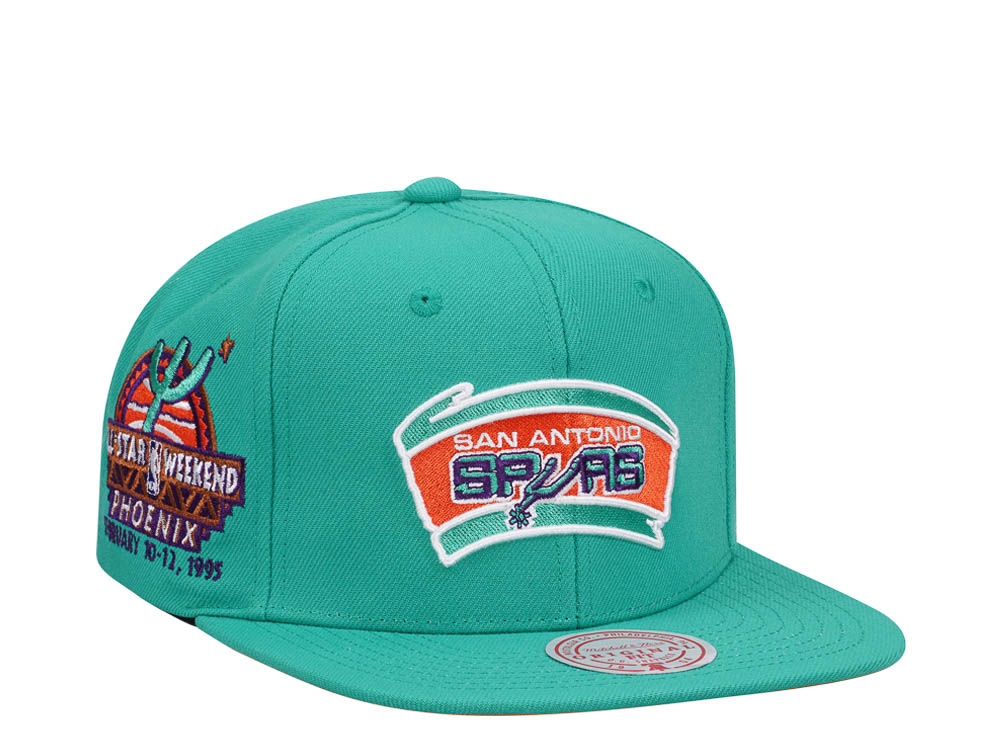 Mitchell & Ness San Antonio Spurs Desert Green Hardwood Classic All Star Weekend Snapback Cap