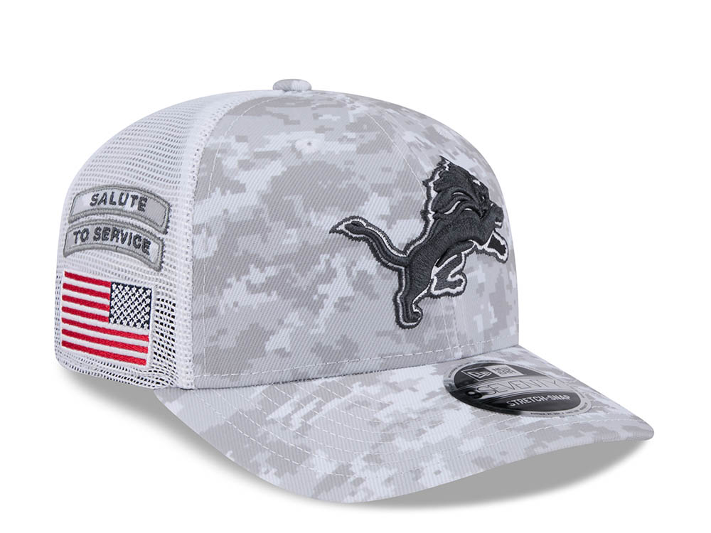 New Era Detroit Lions Digi Camo Salute to Service 2024 Trucker 9Seventy Snapback Cap