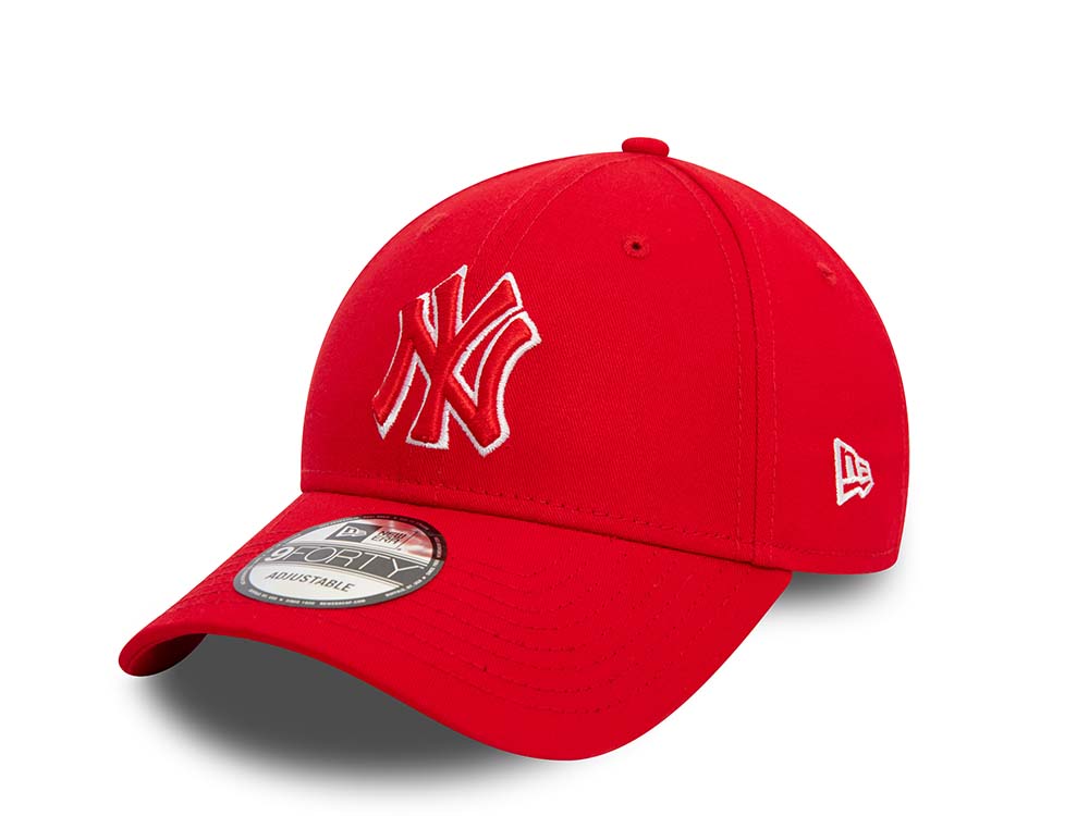 New Era New York Yankees Scarlet Red Outline 9Forty Strapback Cap