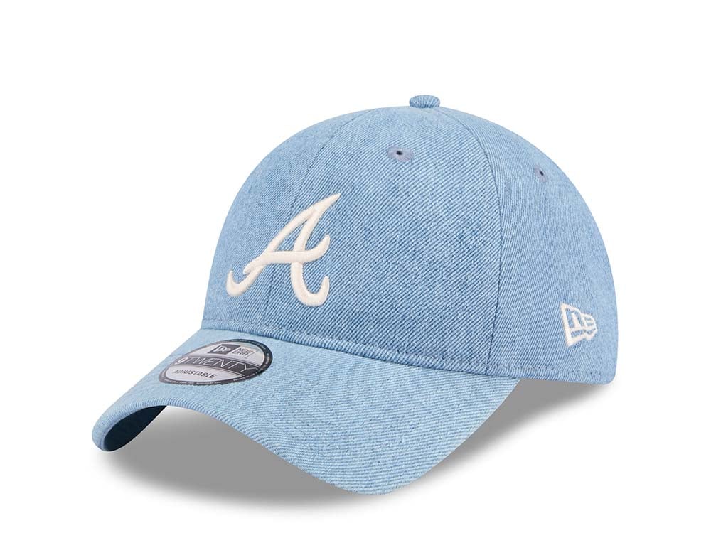 New Era Atlanta Braves Washed Denim 9Twenty Strapback Cap