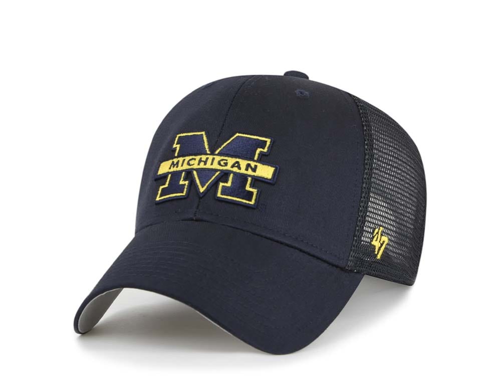 47Brand Michigan Wolverines Navy Trucker MVP Snapback Cap