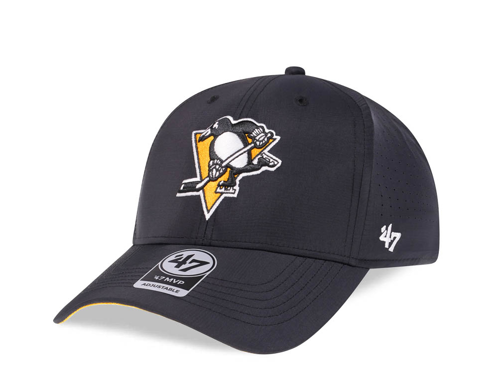 47Brand Pittsburgh Penguins Black Back Line Nylon Strapback Cap