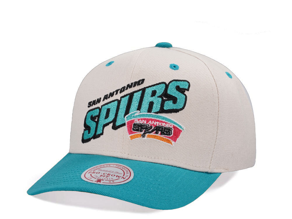 Mitchell & Ness San Antonio Spurs Chrome Two Tone Pro Crown Fit Snapback Cap