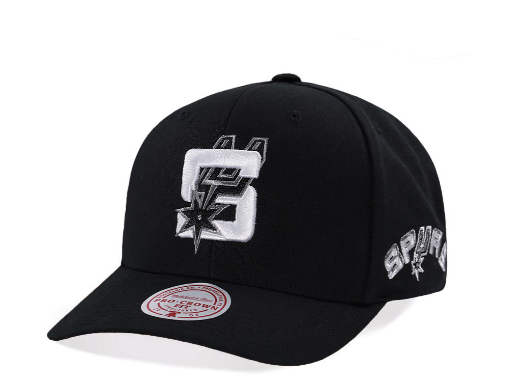 Mitchell & Ness San Antonio Spurs Hardwood Classic Pro Crown Fit Black Snapback Cap