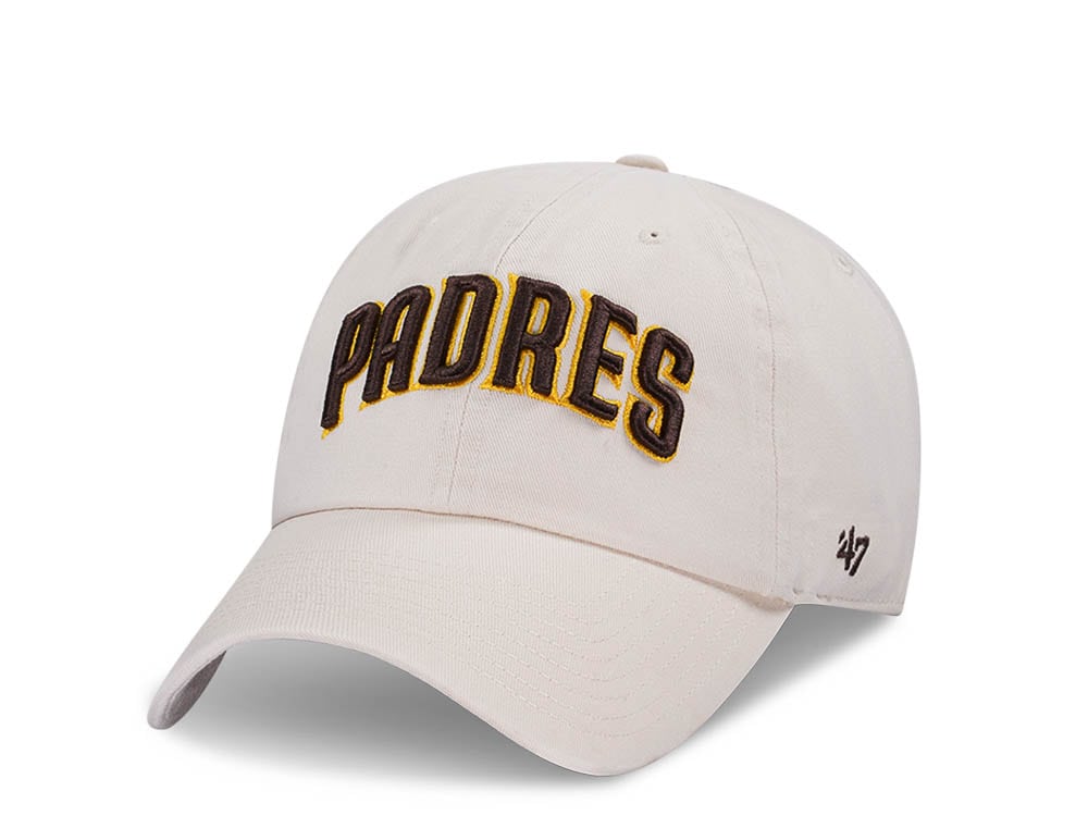 47Brand San Diego Padres Natural Script Clean Up Strapback Cap