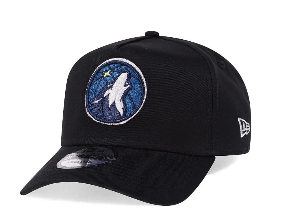 New Era Minnesota Timberwolves Black 9Forty A Frame Snapback Cap