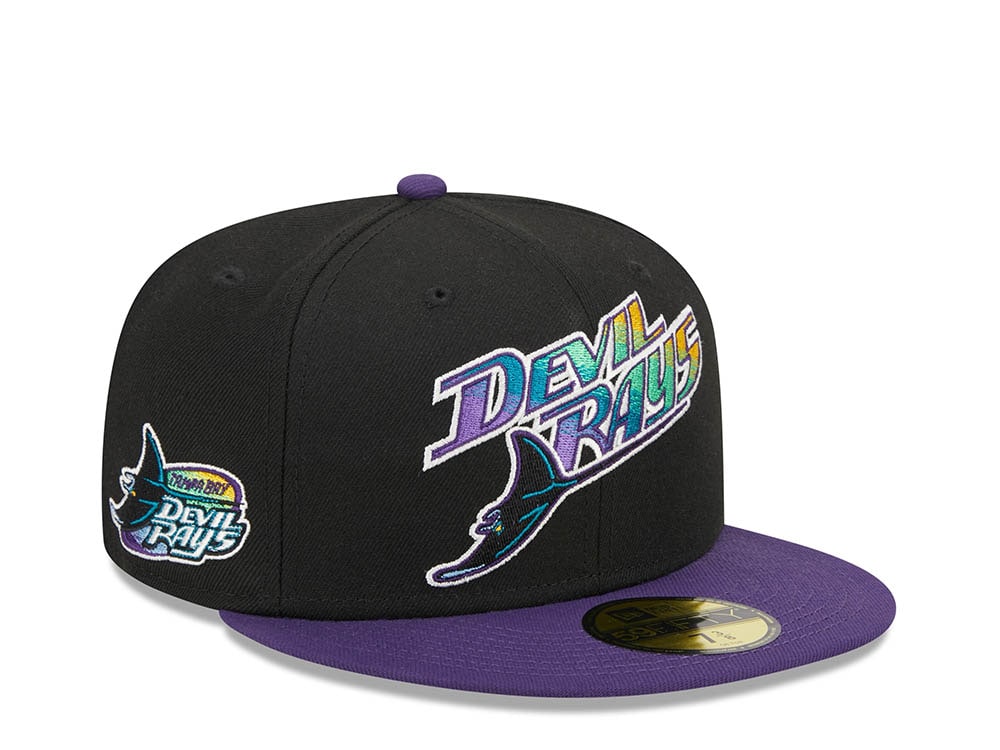 New Era Tampa Bay Rays Black Retro Script Throwback Edition 59Fifty Fitted Cap