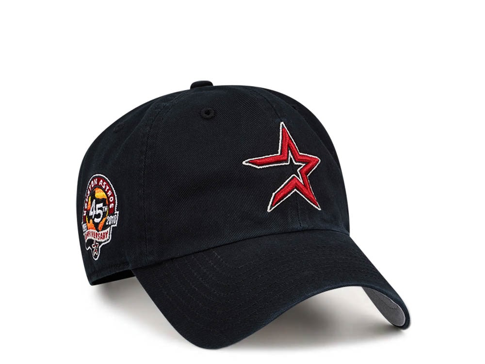 47Brand Houston Astros 45th Anniversary Black Clean Up Strapback Cap