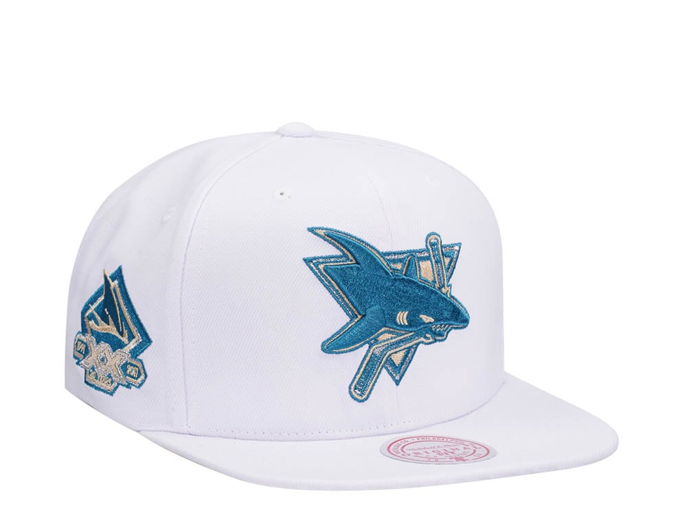 Mitchell & Ness San Jose Sharks 20th Anniversary Winter White Snapback Cap