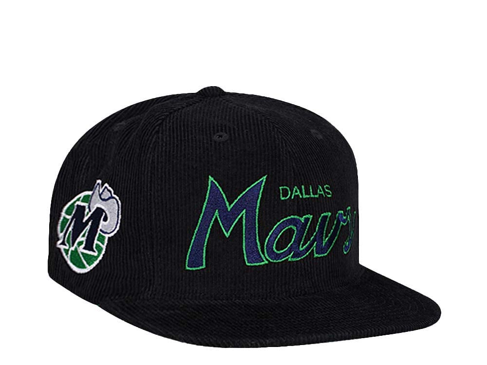 Mitchell & Ness Dallas Mavericks Cord Script Hardwood Classic Snapback Cap