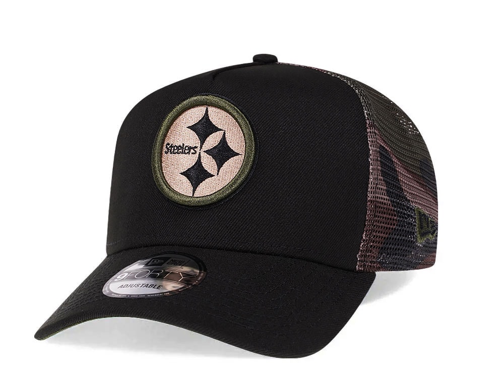 New Era Pittsburgh Steelers Camo 9Forty A Frame Trucker Snapback Cap