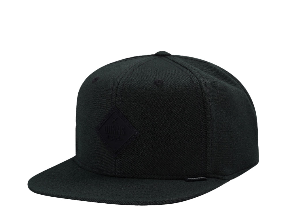 Djinns Monochrome Black 6 Panel Snapback Cap