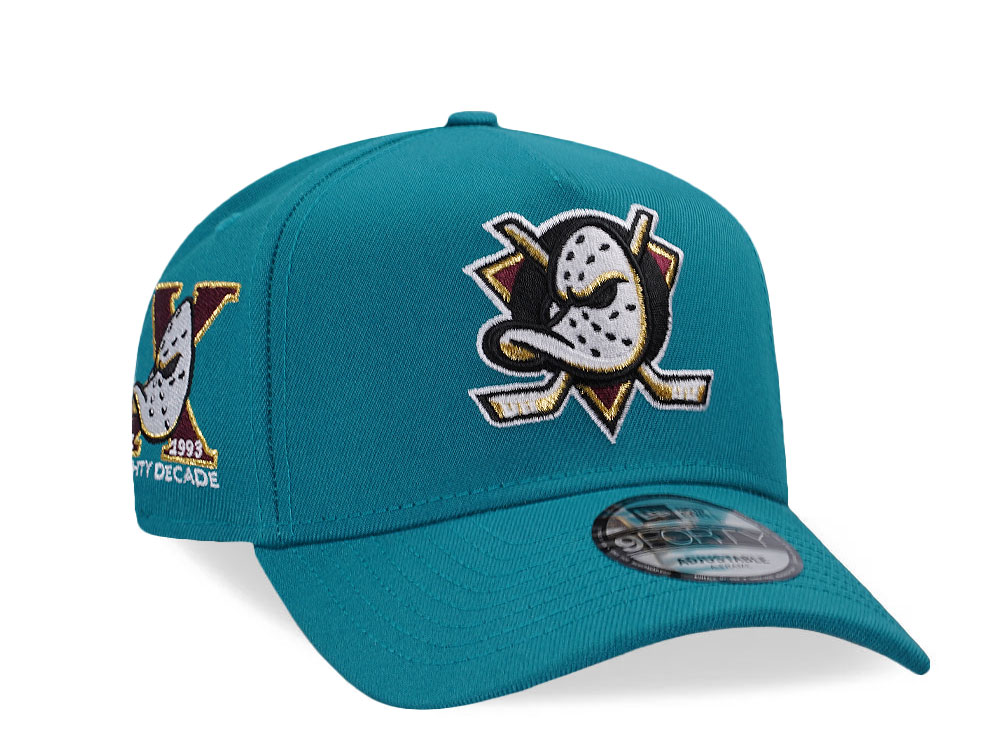 New Era Anaheim Ducks 10th Anniversary Teal Prime Edition 9Forty A Frame Snapback Cap