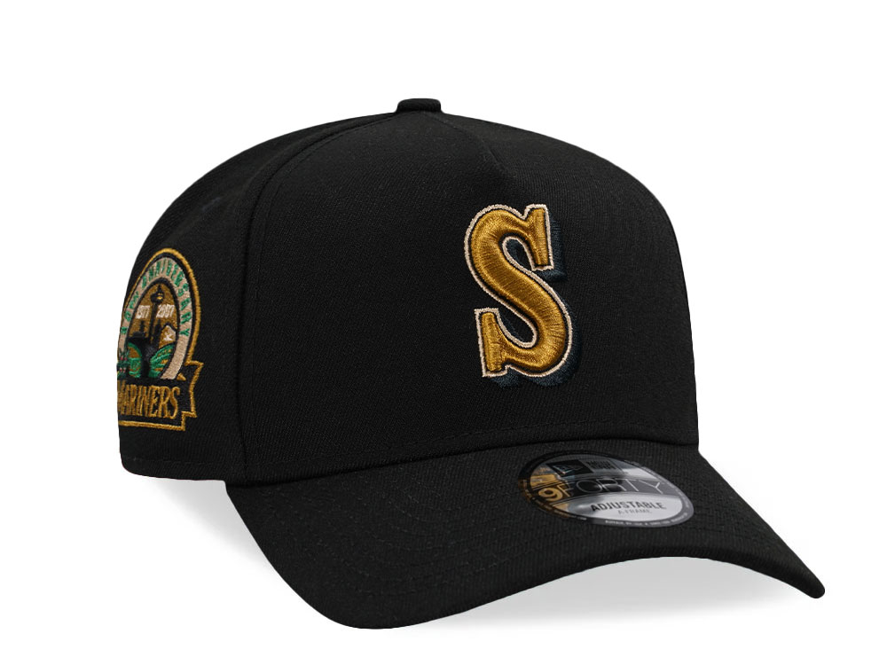 New Era Seattle Mariners 30th Anniversary Cheviot Gold Edition 9Forty A Frame Snapback Cap