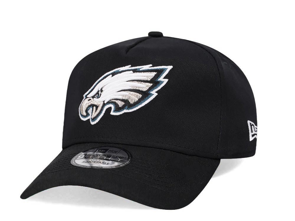 New Era Philadelphia Eagles Black 9Forty A Frame Snapback Cap